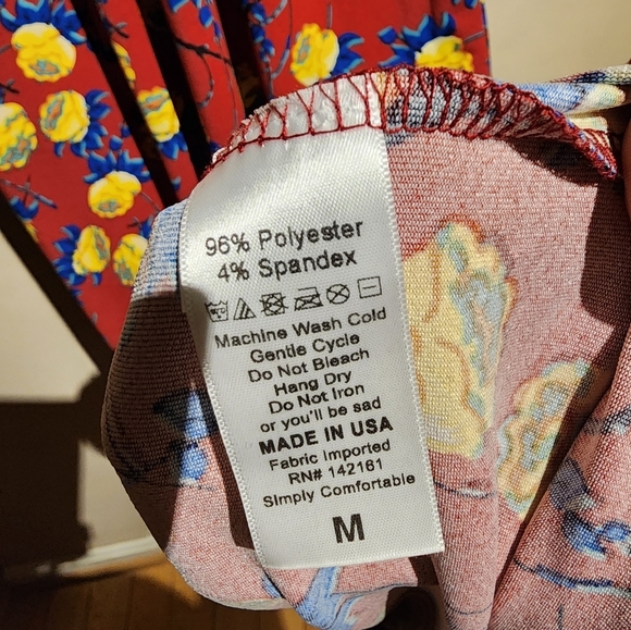 LulaRoe Maria Stanning Red Blue Yellow Floral Print Maxi Dress - Picture 8 of 8